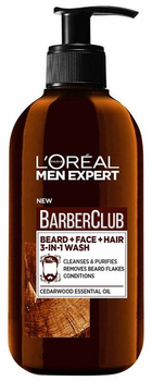 Гель для обличчя бороди та волосся L'Oreal Paris Men Expert Barber Club Beard Face & Hair Wash 200 мл (3600523526161)