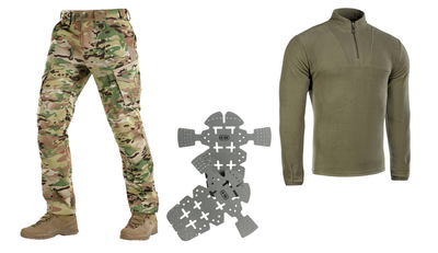 M-tac комплект штаны тактические с вставными наколенниками кофта флисовая 3XL