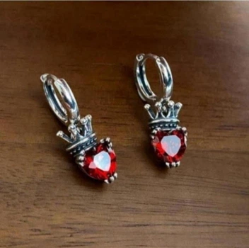 Серьги кольца серебро стильные оригинальные корона 3226
