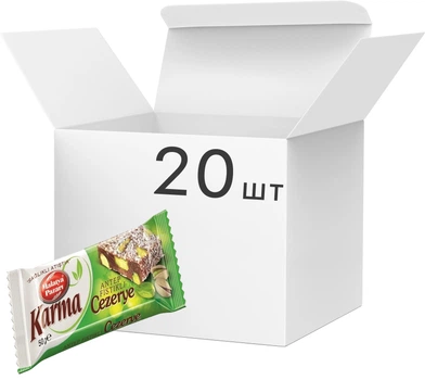Упаковка турецького рахат-лукума Malatya Pazari Karma Cezeriye З фісташками 50 г х 20 шт (8690985814277)