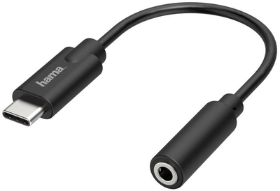 Adapter Hama USB C — 3.5 mm Jack Stereo Czarny (00205282)