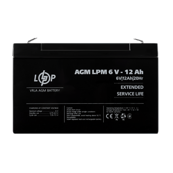 Акумулятор AGM LogicPower LPM 6V - 12 Ah