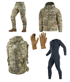 M-tac комплект NYCO (США) штаны тактические с вставными наколенниками, куртка, рюкзак, перчатки мультикам 2XL