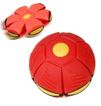 Мяч Flat Ball или летающий дискошар «нло» TOPA для игр на улице с фрисби Красный