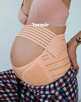 Бандаж для вагітних допологової та післяпологової Еластичний дихаючий корсет Універсальний регульований пояс для підтримки живота на липучках CG Bandage Бежевий Розмір XL