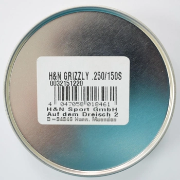 Кулі для пневматики H&N Grizzly, 150шт., 2.02 гр, 6.35 mm