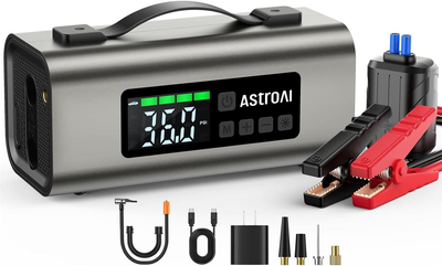 Автомобильное пусковое устройство AstroAI Jump Starter 2500А с воздушным компрессором, Grey