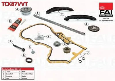 Комплект цепи привода распределительного вала FAI Auto Parts (TCK87VVT)