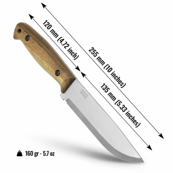 Туристический Нож из Углеродистой Стали с ножнами ADVENTURER CSHF BPS Knives - Нож для рыбалки, охоты, походов