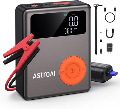 Автомобільний пусковий пристрій AstroAI Jump Starter 1750А с воздушным компрессором, Grey