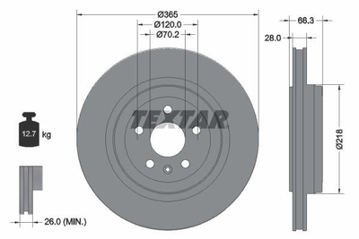 Тормозной дискTEXTAR92313803 Textar (92313803)