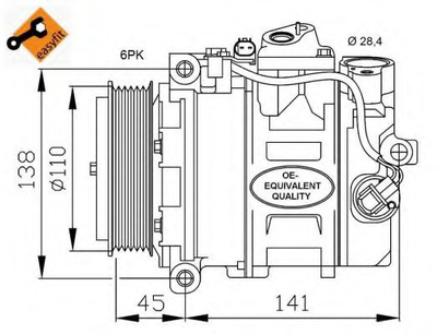 Компрессор, система кондиционирования воздуха NRF 32214 NRF (32214)