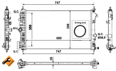 Радіатор, система охолодження двигуна NRF 53777 NRF (53777)