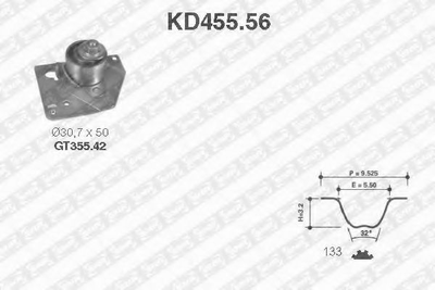 KD455.56 NTN-SNR - Ремкомплект ременя ГРМ NTN (KD45556)