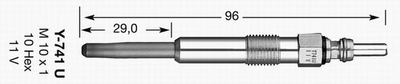 Свеча накаливания NGK Y-741U NGK (6943)