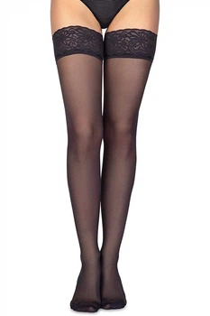 Чулки с кружевной коронкой Annes 40 den Sila 1/2 nero