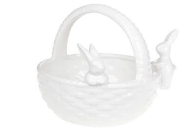 Цукерня/кашпо "Зайчики в кошику", 22 см. (733-319)