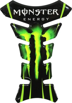 Наклейка на бак мотоцикла MONSTER (силикон) зеленая (82-3)