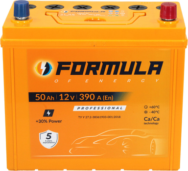 АКБ Азия 50-А/Ч (Formula) (R+) 390A (234х129х220)