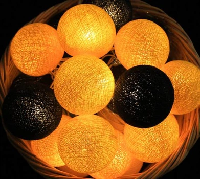 Хлопковая гирлянда CBL Black-Yellow 35 шт от USB, 4 м