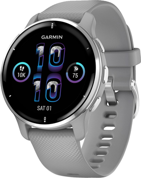 Спортивний годинник Garmin Venu 2 Plus Powder Gray + Passivated (010-02496-10)