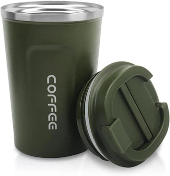 Металлическая термокружка Coffe Tumbler 380 мл - хаки