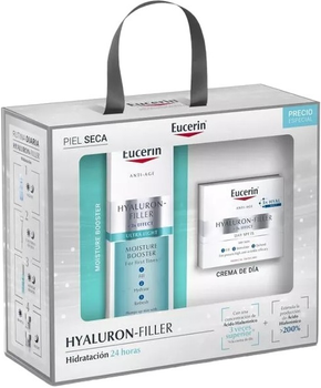 Zestaw do pielęgnacji twarzy Eucerin Hyaluron-Filler Nawilżający żel-booster 30 ml + Krem na dzień SPF 15 50 ml (4005800306020)