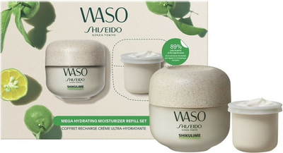 Zestaw do pielęgnacji twarzy Shiseido Waso Mega Hydrating Krem nawilżający do twarzy 50 ml + Zapasowy blok 50 ml (3423222094867)