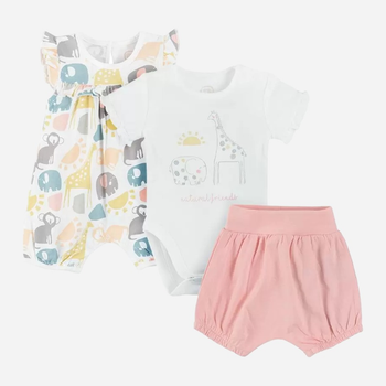 Дитячий літній комплект (боді-футболка + шорти + пісочник) для новонароджених Cool Club CNG2402639-00 74 см Різнокольоровий (5903977285720)