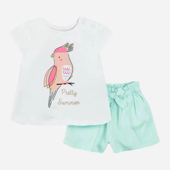 Дитячий літний костюм (футболка + шорти) для дівчинки Cool Club CCG2403257-00 68 см Різнокольоровий (5903977350053)