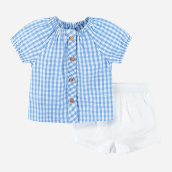Дитячий літний костюм (блузка + шорти) для дівчинки Cool Club CCG2403259-00 68 см Різнокольоровий (5903977350138)