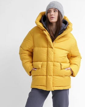 Жіночий пуховик oversize X-Woyz LS-8917-6 M гірчичний