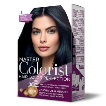 Краска Master Colorist для волос 1.1 Сине-черный 2x50 мл+2x50 мл+10 мл