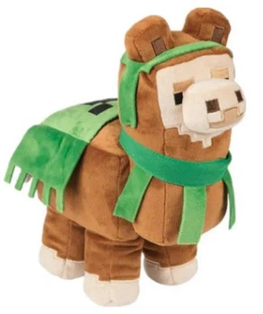 Дитяча іграшка з гри Minecraft Лама з накидкою Кріпера Альпака 28 см JINX MOJANG Коричневий