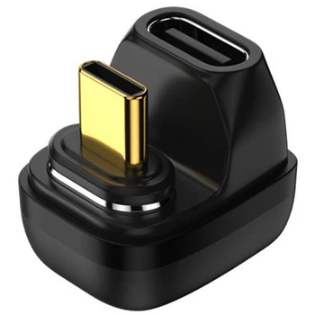 Магнитный адаптер USB4 Type-C female - Type-C male 100W 8K/60Hz угловой 180 градусов (MATCMF180)