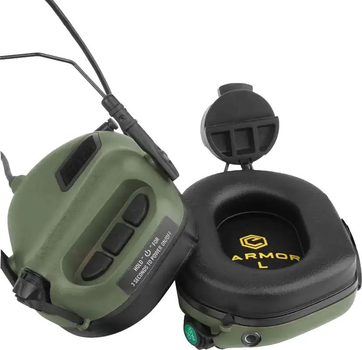Активні навушники Earmor M31H Green (сумісні з ARC Rail )