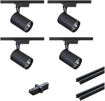 Zestaw oświetleniowy DPM X-Line LED szynowy 4 x 5 W czarny (STR-4X5B)