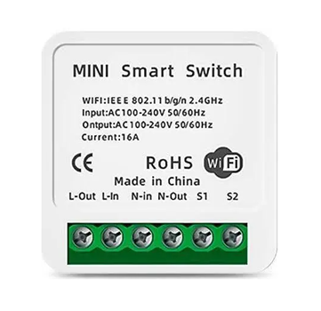 Беспроводное Wifi реле времени Tuya DIY Mini 220V 16A. Одноканальный релейный включатель/выключатель
