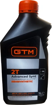 Полусинтетическая смазка в топливо GTM Advanced Synt 2T для 2‑х тактных двигателей 1:50 1 л (4823110456026)