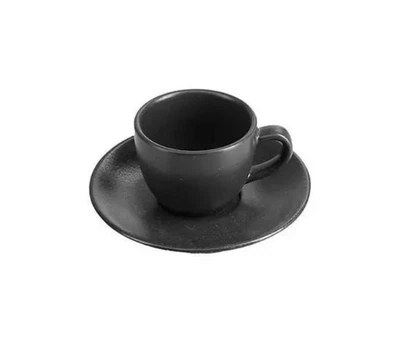 Набор чашка 80 мл с блюдцем 12см для кофе Black фарфор Porland 212109/Bl