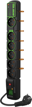 Мережевий фільтр HSK Data Acar ECO Plus 6 розеток 1.5 м Black/Green (5904743386306)