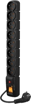 Listwa przeciwprzepięciowa HSK Data Acar S8 Pro 8 gniazd 3 m Black (5904743368401)