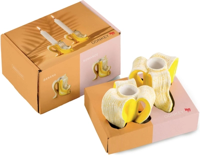 Świeczniki Donkey Banana Romance ceramiczne 7 cm 2 szt (4260407135934)