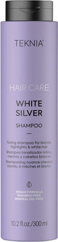 Тонуючий шампунь Lakme для нейтралізації жовтого відтінку волосся Teknia White Silver Shampoo 300 мл (8429421440127)