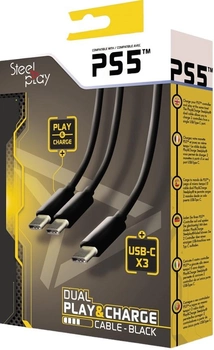 Kabel SteelPlay Dual Play and Charge PS5 czarny (JVAPS500003)