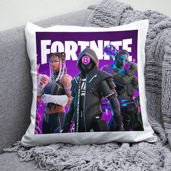 Плюшевая подушка Fortnite Фортнайт квадрат 35х35 см белая