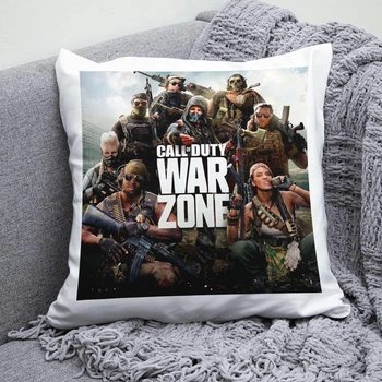 Плюшевая подушка Call of Duty Warzone квадрат 35х35 см белая