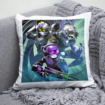 Плюшева подушка Дрони вбивці Murder Drones принт №2 квадрат 35х35 см біла