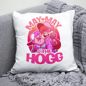Плюшевая подушка Пухля и Мейбл Гравити Фолз Gravity Falls квадрат 35х35 см белая