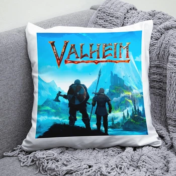Плюшевая подушка Valheim квадрат 35х35 см белая